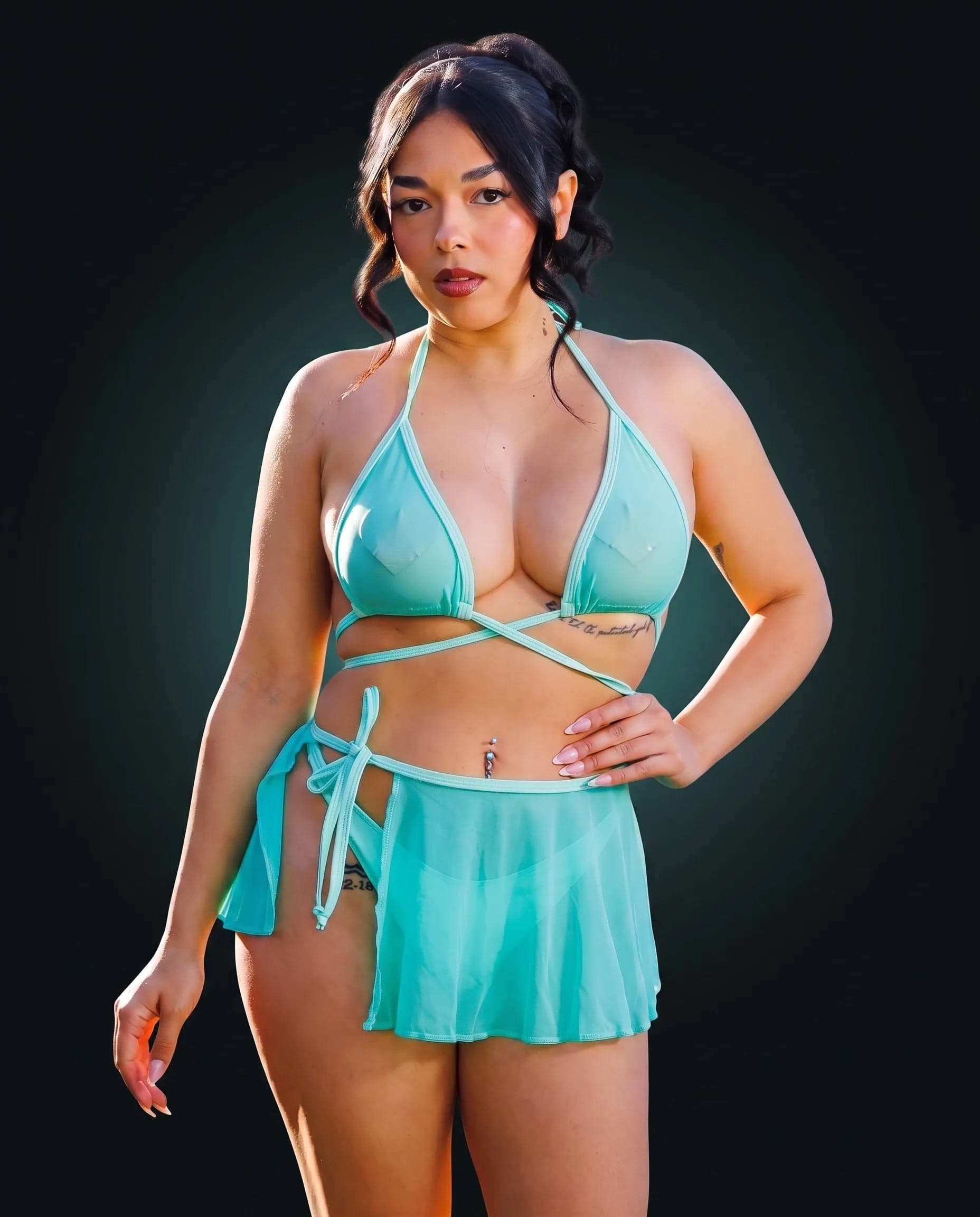 Mint Mesh Bikini Top