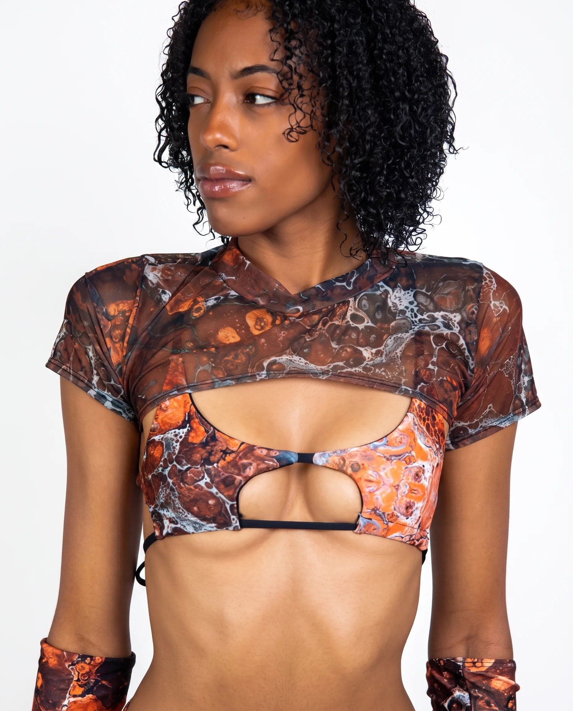 Fossil Mesh Strobe Top