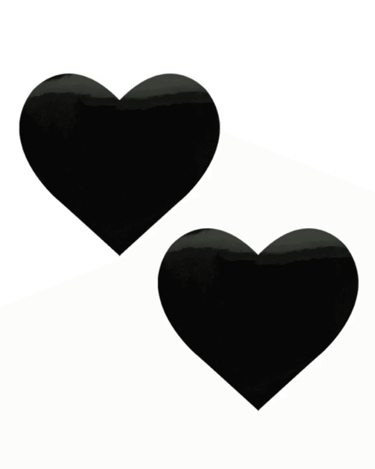 Dom Squad Black Wet Vinyl Heart Nipple Cover Pasties