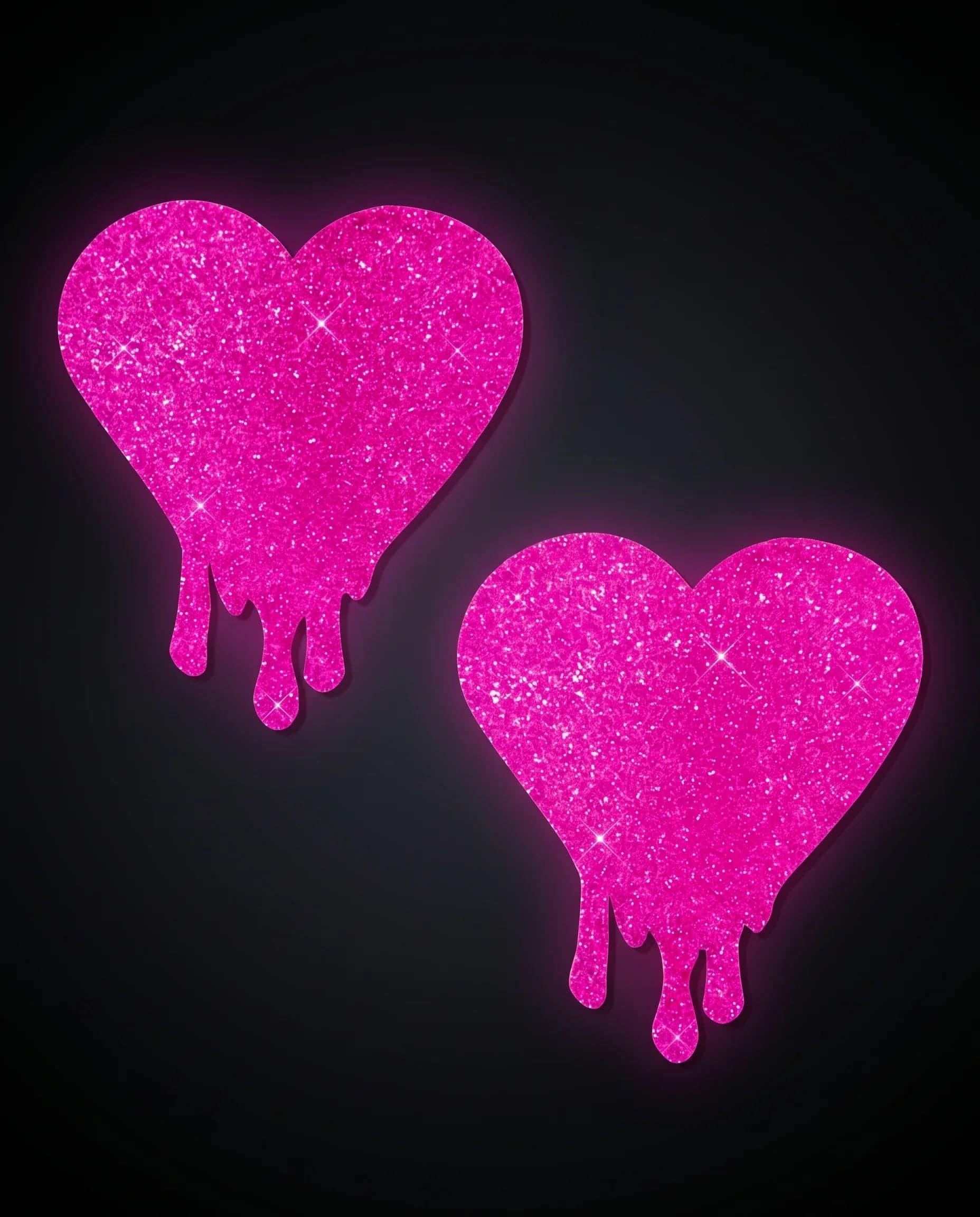 Light Pink Glitter Melty Heart Nipple Cover Pasties