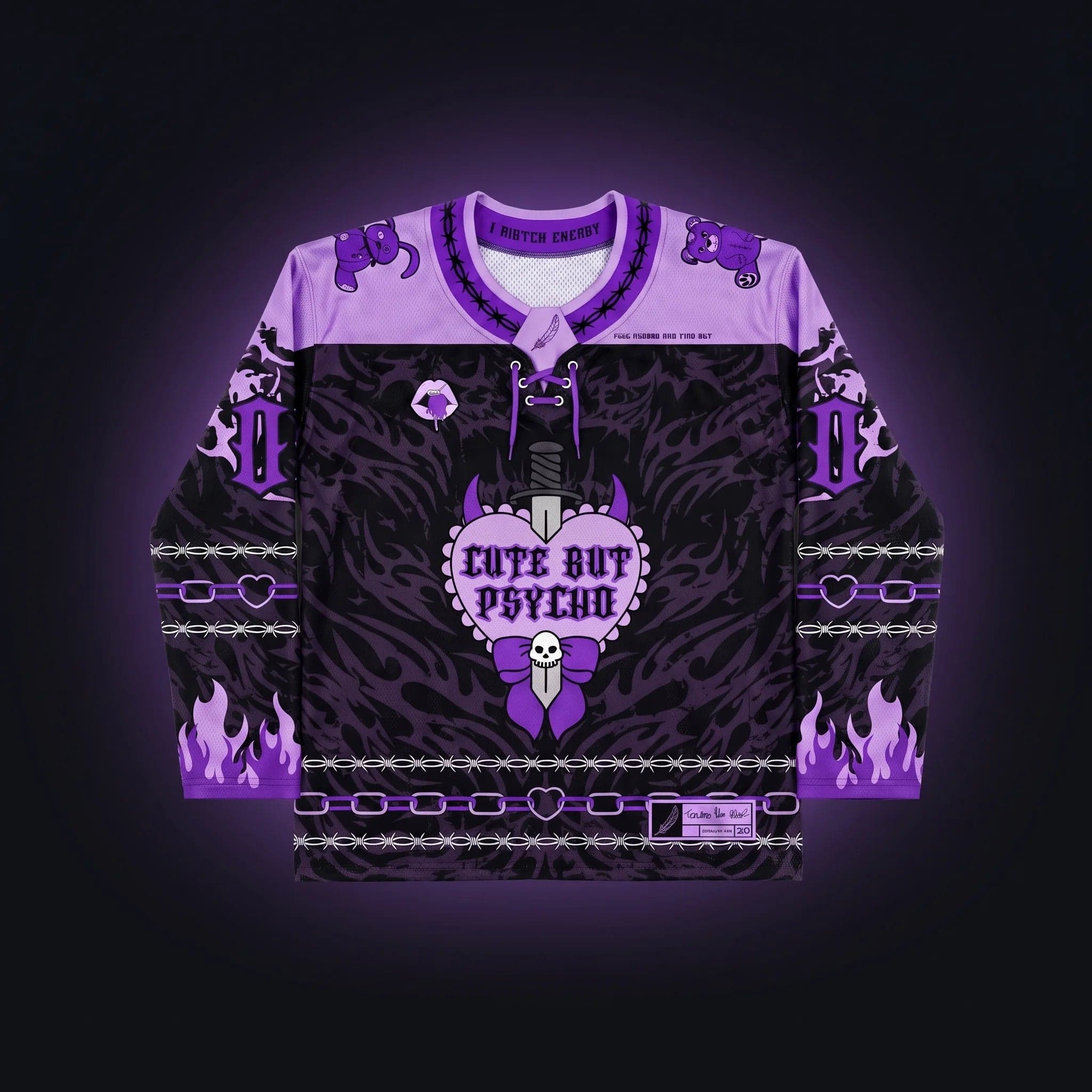 Rave Jersey - Cute But Psycho Hockey - V2 Purple