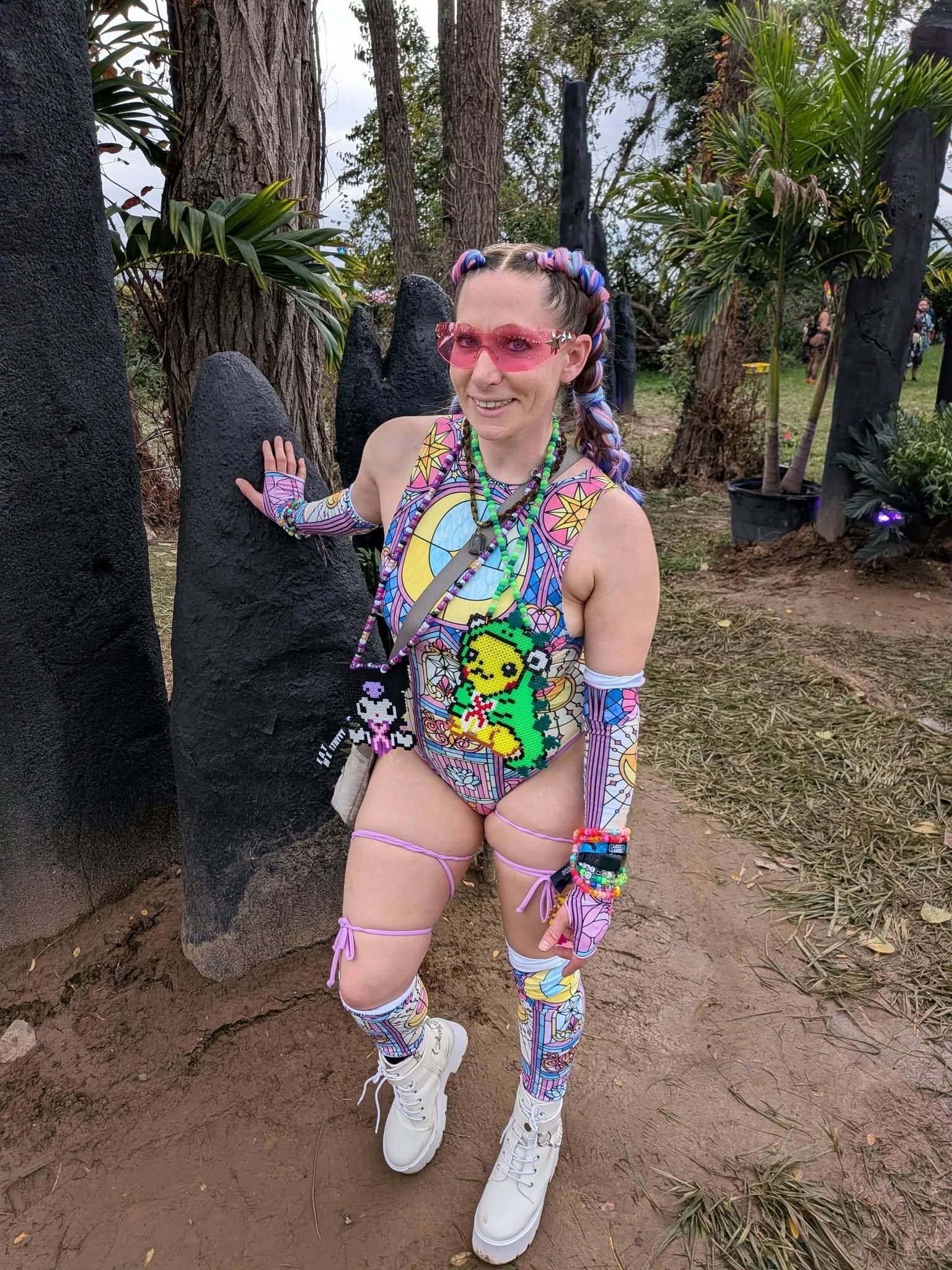Mar's photo wearing the Moonlight Sideboob Bodysuit with Leg Straps