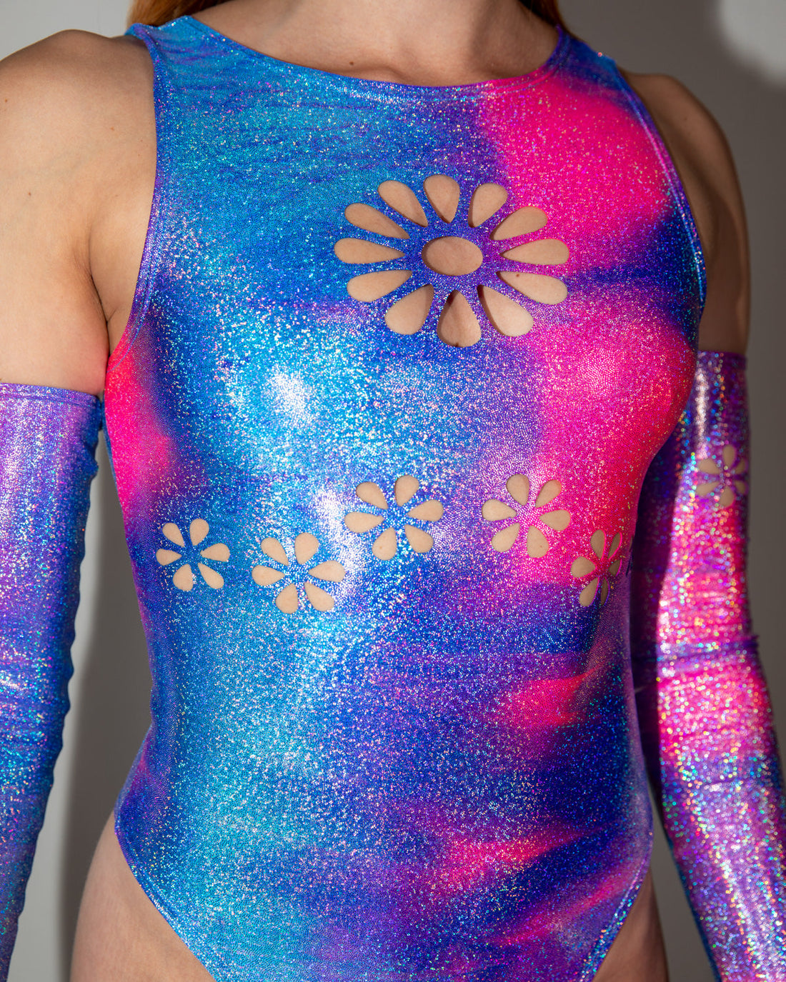 Daisy Darling Bodysuit - rave bodysuit - front view - Freedom Rave Wear