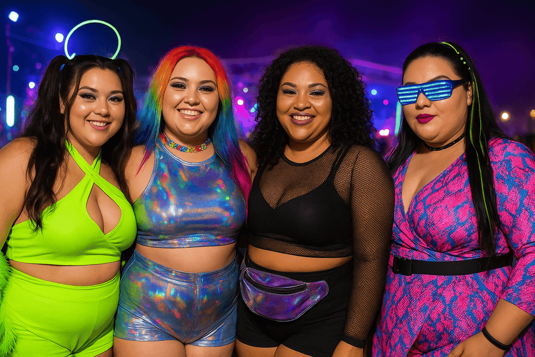 Rave Outfits Through the Years: How Festival Fashion Evolved (With Plus Size Rave Outfit Inspiration) at a music festival.