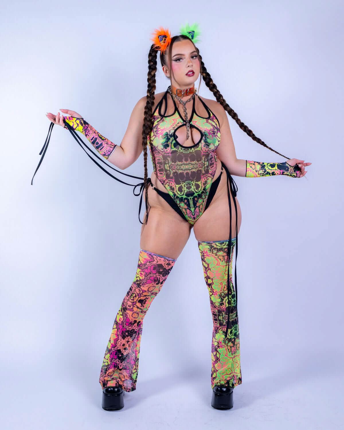 Intensity Cross Faded Bodysuit Set — How to Stay Comfortable and Stylish at Summer Festivals — Freedom Rave Wear