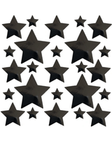 Black star stickers, perfect for rave outfits and adding flair to any look.