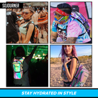 Hydration Pack Backpack (Medium) featured at events and festivals, showcasing style and comfort.