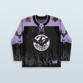 Batshit Hockey Jersey - Limited Editon featuring a graveyard print and eerie bat design for rave outfits.