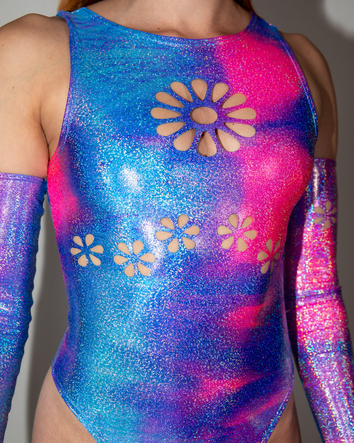 Daisy Darling Bodysuit - rave bodysuit - front view - Freedom Rave Wear