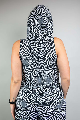 Distortion Tank Top with Hood