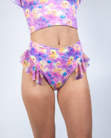 Duckies High Waisted Thong with Ruffles