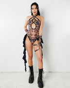 Dynasty Cross Faded Bodysuit - Nude - rave bodysuit - styling view 4 - festival fashion