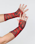 Dynasty Gloves - Red - rave accessories - front view - Freedom Rave Wear