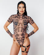 Dynasty Wavy Baby Bodysuit - Nude - rave bodysuit - styling view 11 - festival fashion