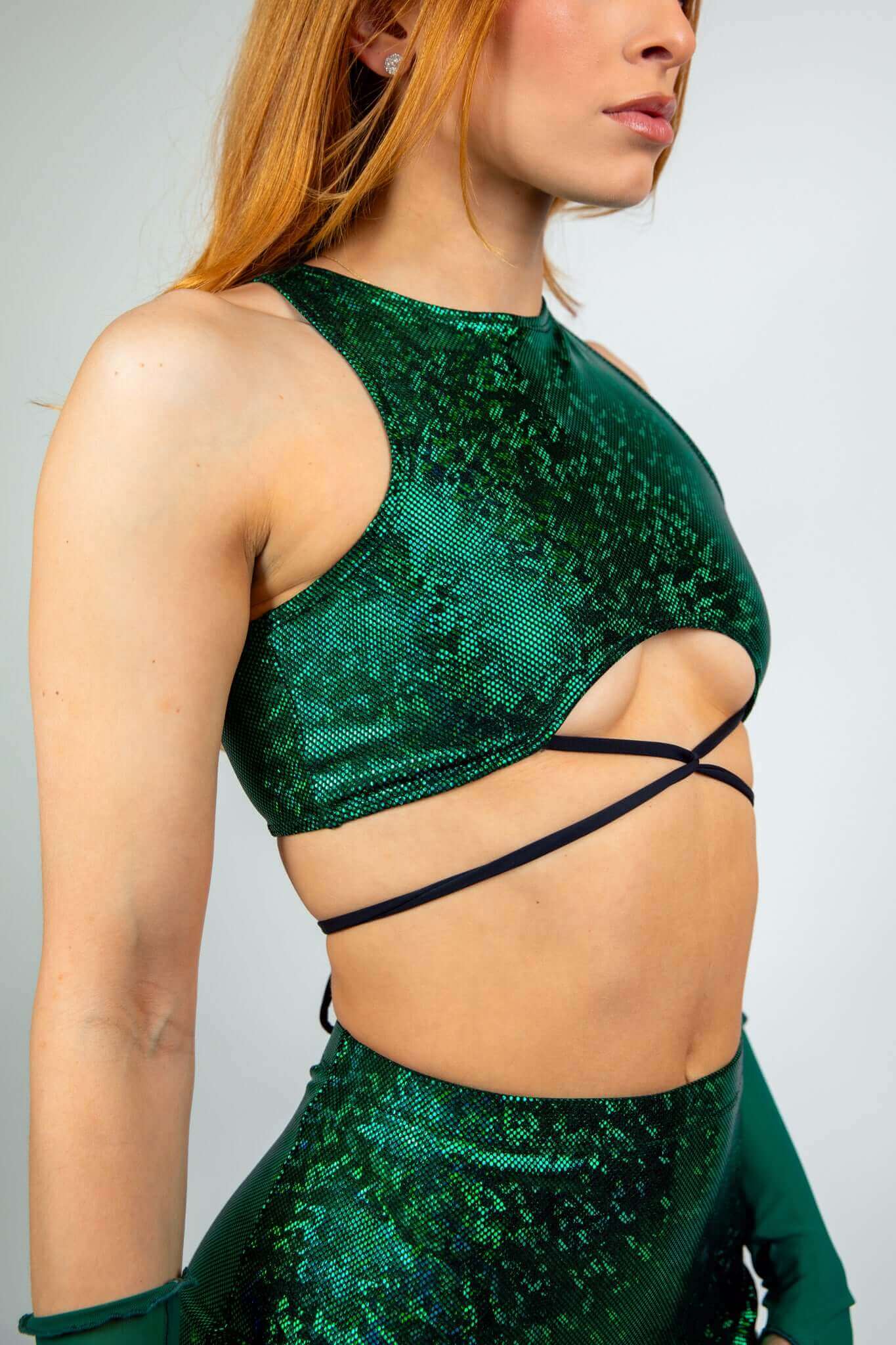 Emerald Holo Teaser Top with Straps FRW New Size: X-Small