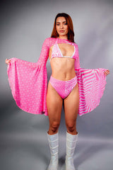 Electricity Mesh Bell Sleeves Freedom Rave Wear Size: Small/Medium