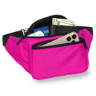 Fanny Pack (Solids) in bright pink, featuring multiple pockets for organization, ideal for rave outfits.