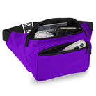 Fanny Pack (Solids) in purple color with organized pockets for easy access, perfect for rave outfits.