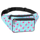 Fanny Pack (Solids) featuring a colorful flamingo design, ideal for rave outfits and organized essentials.