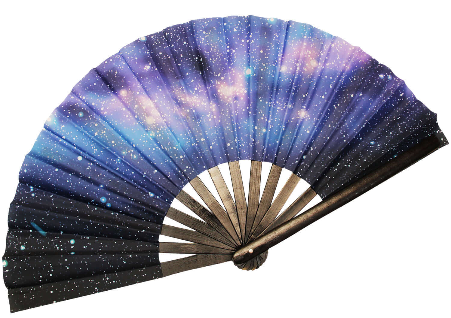 Festival Fans with galaxy design, perfect for rave outfits, parties, drag events, and stylish summer celebrations.