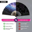 Festival Fans comparison with durable materials, unique prints, and smooth opening for rave outfits.