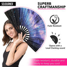 Festival Fans showcasing superb craftsmanship with a galaxy design, perfect for raves and parties.