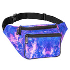 Rave Fanny Pack in vibrant galaxy print, perfect for festivals, hiking, and parties.