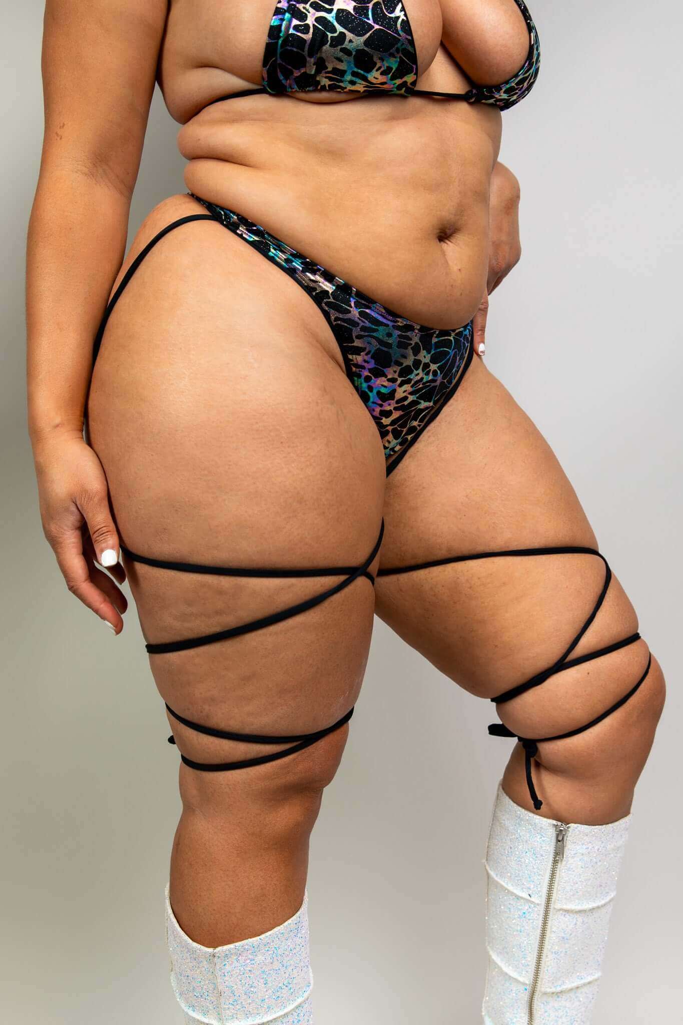 Galactica High Hip Strappy Bottoms Freedom Rave Wear Size: X-Small