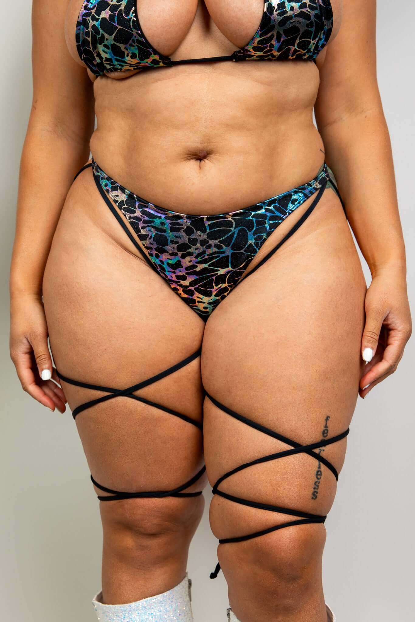 Galactica High Hip Strappy Bottoms Freedom Rave Wear Size: X-Small