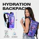 Hydration Pack Backpack (Medium) with vibrant design and adjustable straps, perfect for Rave Outfits.