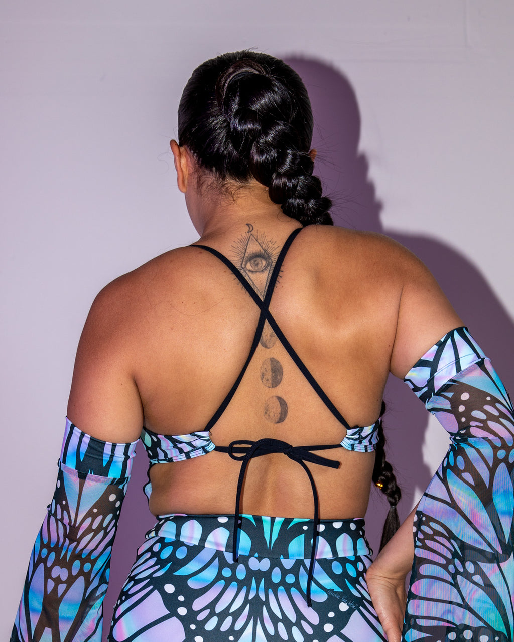 Gossamer Deep Sea Bikini Top - rave bikini top - front view - Freedom Rave Wear