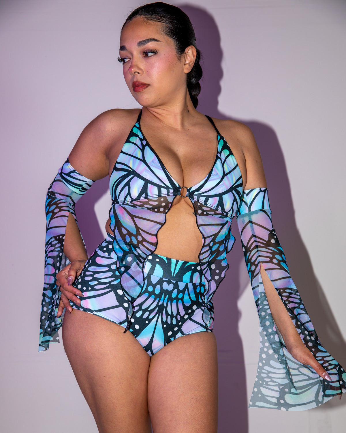 Gossamer Deep Sea Bikini Top - rave top - styling view 5 - festival fashion