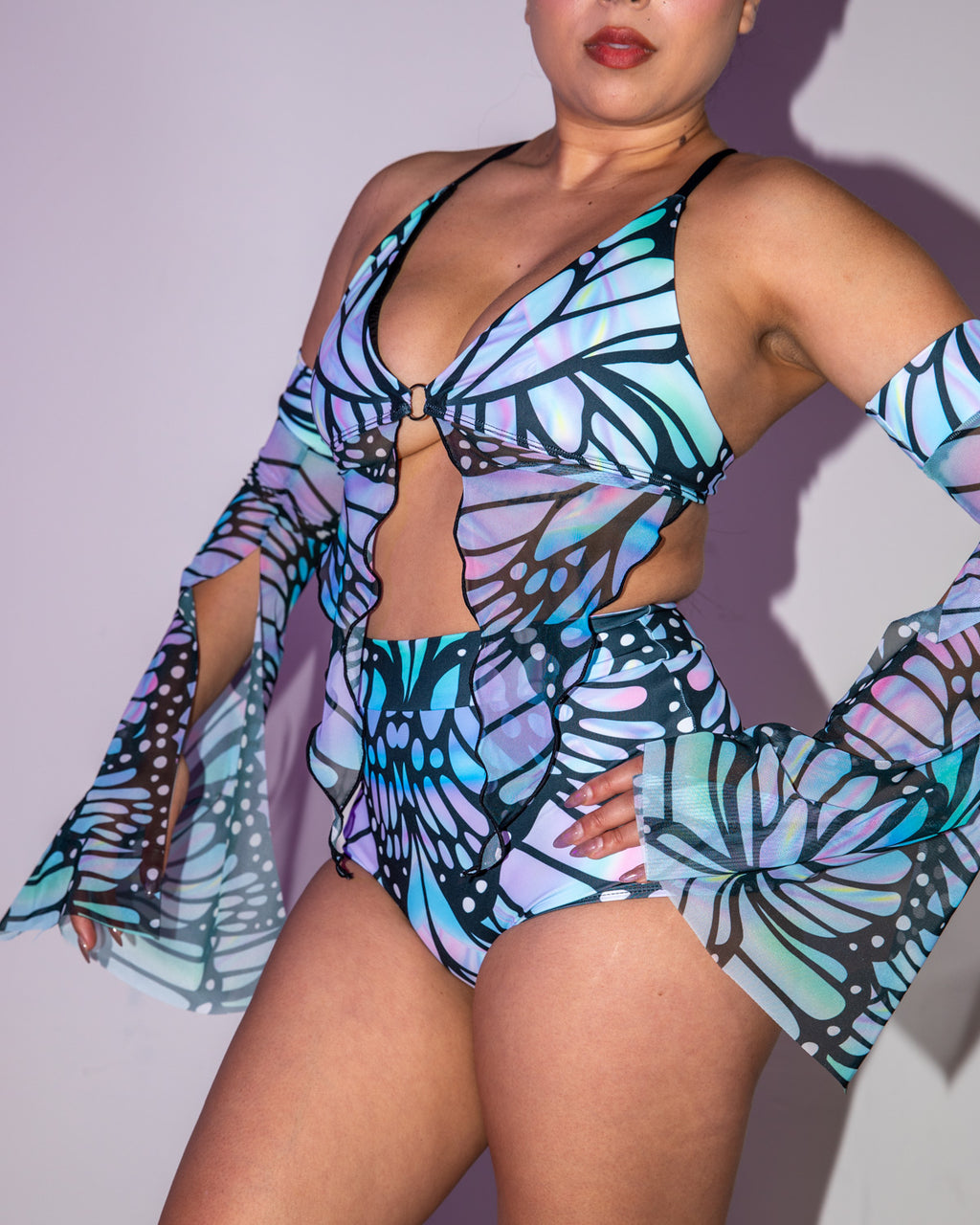 Gossamer Deep Sea Bikini Top - rave top - styling view 6 - festival fashion