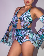Gossamer Deep Sea Bikini Top - rave top - styling view 6 - festival fashion