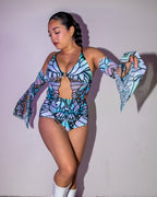 Gossamer Metamorphosis Sleeves - rave arm sleeves - detail view - EDM clothing