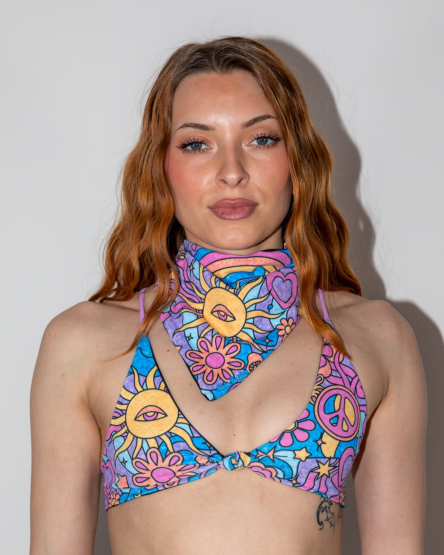 Groovy Bandana - rave accessories - front view - Freedom Rave Wear