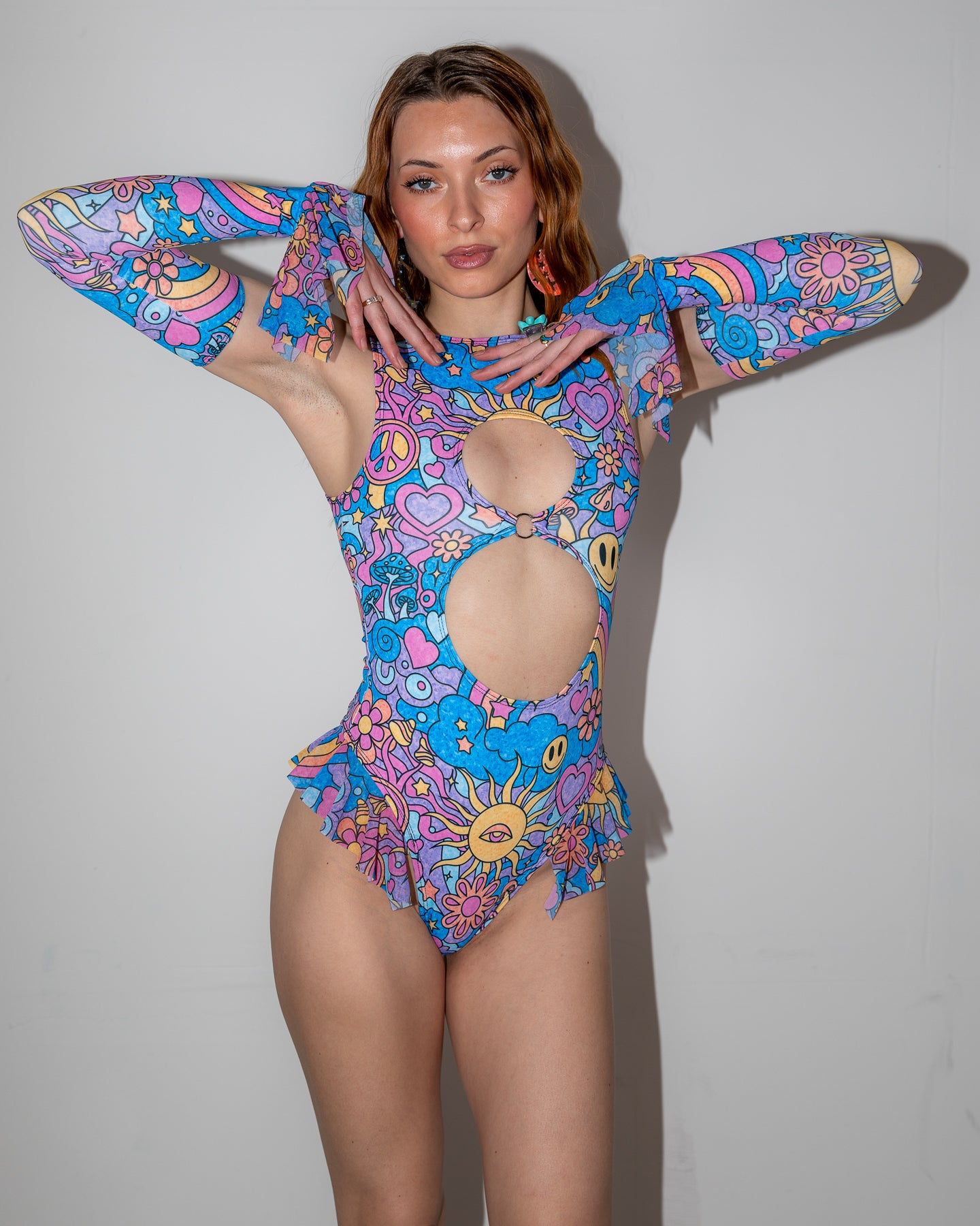 Groovy Spellcaster Arm Sleeves - festival sleeve - back view - rave outfit