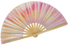 Festival Fans - Large folding fan with pink and orange holographic design, perfect for rave outfits and festivals.