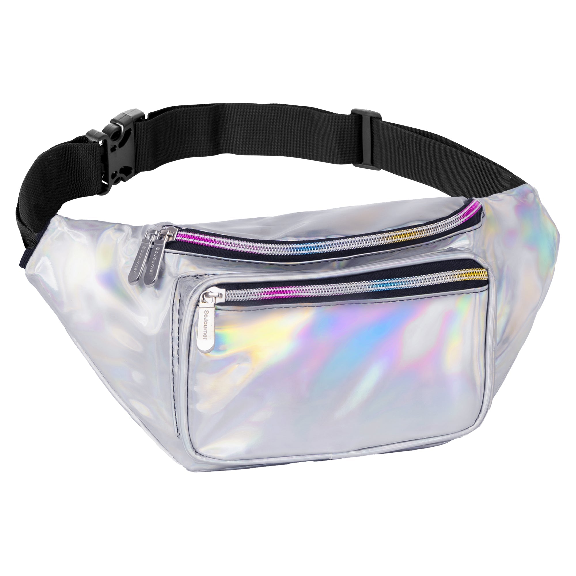 Rave Fanny Pack in holographic design, perfect for festivals, parties, hiking, and travel.