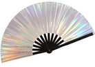 Festival Fans - Large folding fan with holographic design, perfect for rave outfits and party events.