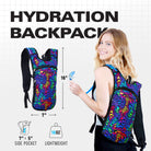 Hydration Pack Backpack (Small) featuring a lightweight design, adjustable straps, and vibrant colors for rave outfits.