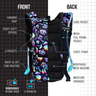 Hydration Pack Backpack (Medium) featuring colorful design, multiple pockets, and adjustable straps for ultimate comfort.