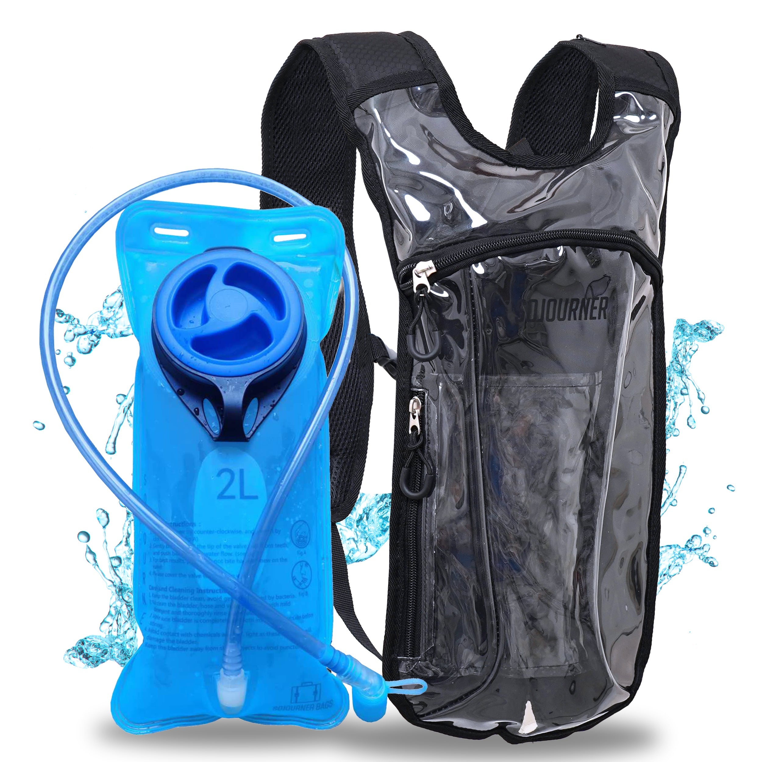 Hydration Pack Backpack (Small) featuring a 2L BPA-free hydration bladder and adjustable straps for comfort.