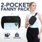 Fanny Pack (1 Pocket) shown on a model, featuring a sleek design and durable construction, perfect for rave outfits.