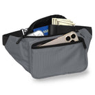 Fanny Pack (Solids) in gray with organized pockets for phone, money, and cards, ideal for Rave Outfits.