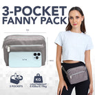 3-Pocket Fanny Pack for stylish rave outfits, featuring durable construction and adjustable belt.
