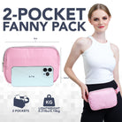 Fanny Pack (1 Pocket) stylish and versatile for rave outfits, featuring a pink design with 2 pockets and lightweight construction.