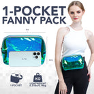 Fanny Pack (1 Pocket) featuring stylish iridescent design, adjustable belt, perfect for rave outfits.