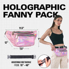 Rave Fanny Pack - holographic design, adjustable belt buckle, ideal for festivals and outdoor activities.