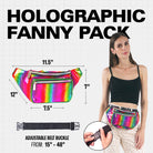 Holographic Rave Fanny Pack with adjustable belt, perfect for festivals and parties.